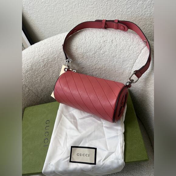 Gucci Pink Chevron Quilted Shoulder Bag - Picture 3 of 7